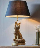 Sitting Golden Fox Table Light with Shade - The Farthing