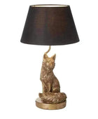 Sitting Golden Fox Table Light with Shade - The Farthing