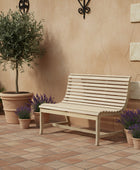 Slatted Acacia Wood Garden Bench - The Farthing