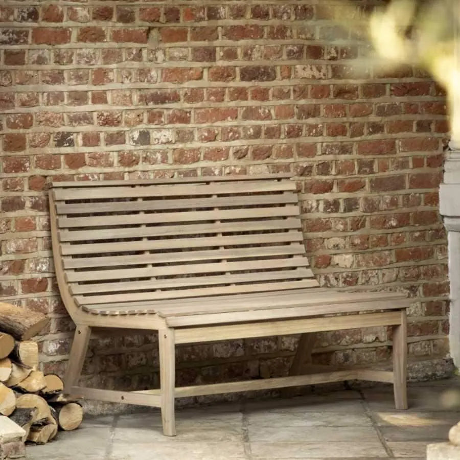 Slatted Acacia Wood Garden Bench - The Farthing