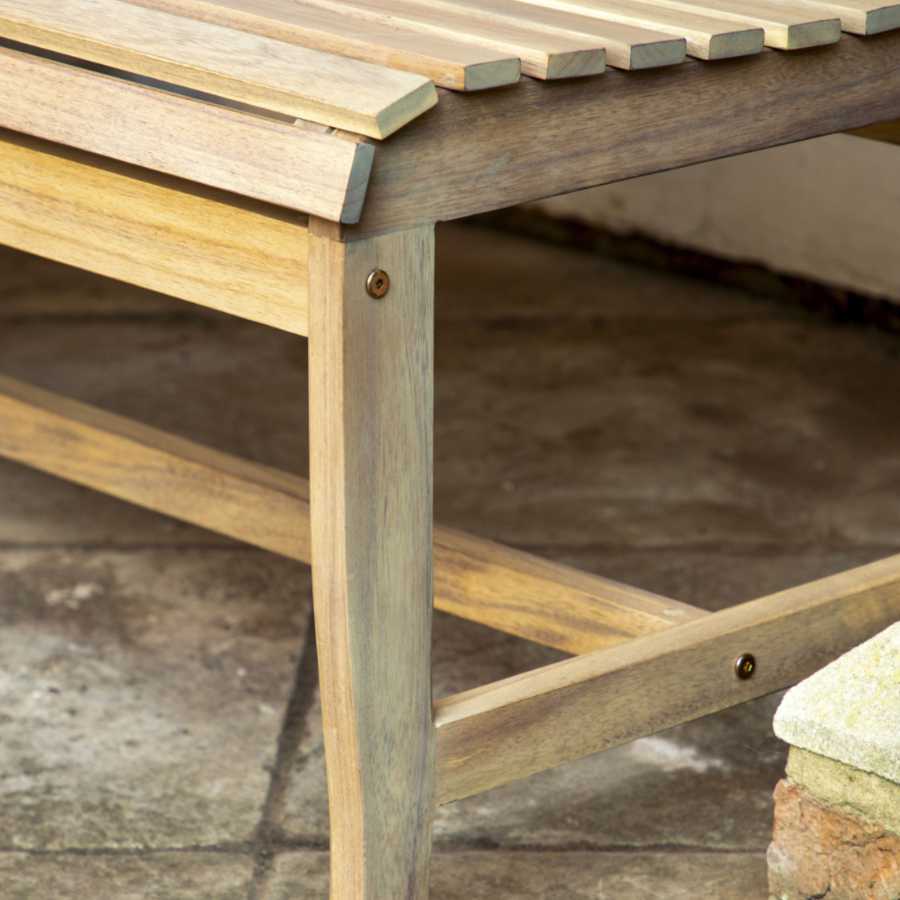 Slatted Acacia Wood Garden Bench - The Farthing