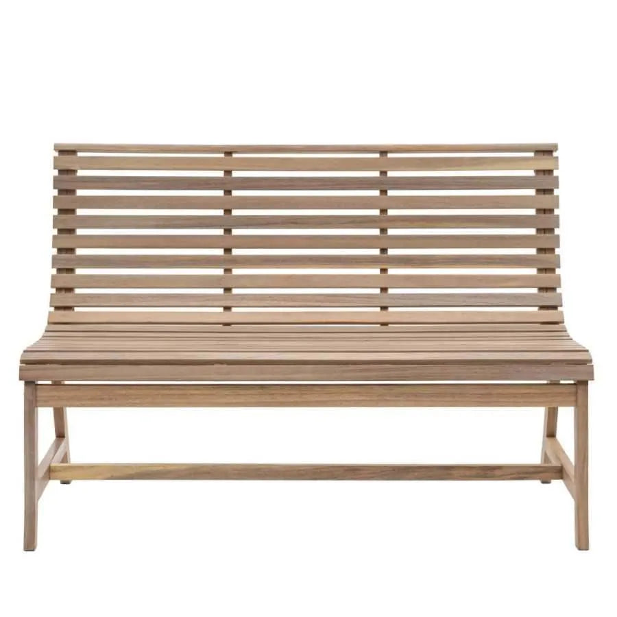 Slatted Acacia Wood Garden Bench - The Farthing