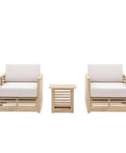 Slatted Acacia Wood Outdoor Chairs & Table Set - The Farthing