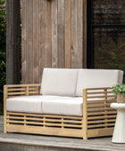 Slatted Acacia Wood Outdoor Sofa - The Farthing