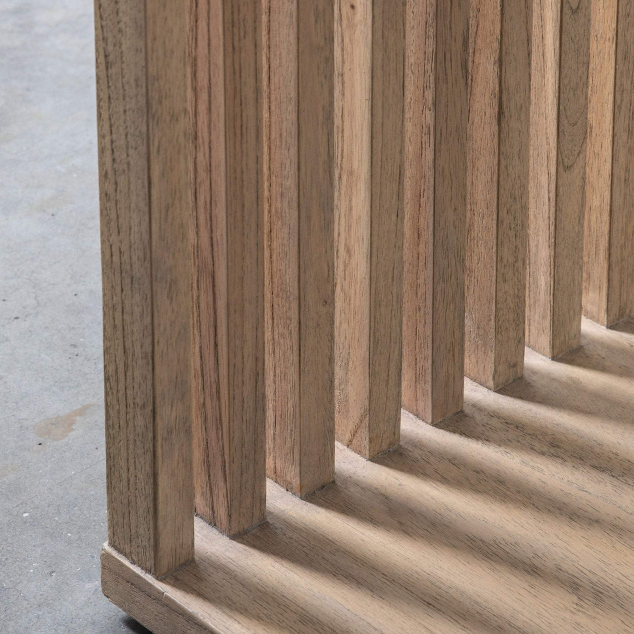 Slatted Sided Ash Side Table - The Farthing