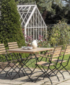 Slatted Wood & Metal 4 Seater Folding Outdoor Dining Set - The Farthing