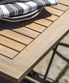 Slatted Wood & Metal 4 Seater Folding Outdoor Dining Set - The Farthing