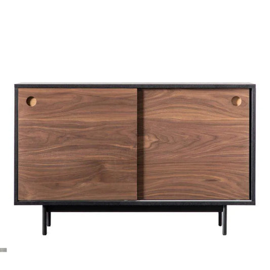 Sliding Door Dark Wood Cabinet - The Farthing