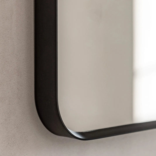 Slim Black Frame Curved Top Wall Mirror - The Farthing