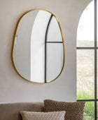 Slim Gold Frame Organic Shape Mirror - The Farthing