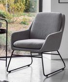 Slim Leg Grey Fabric Arm Chair - The Farthing