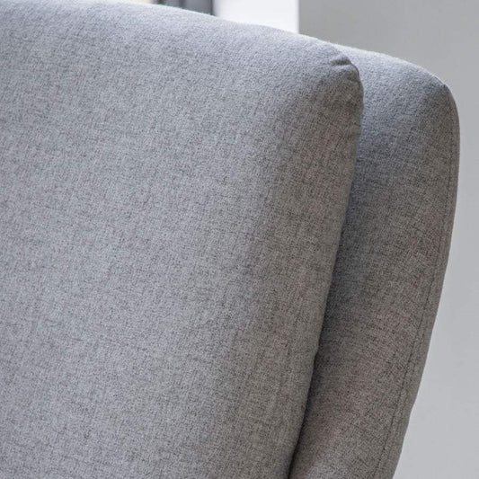 Slim Leg Grey Fabric Arm Chair - The Farthing