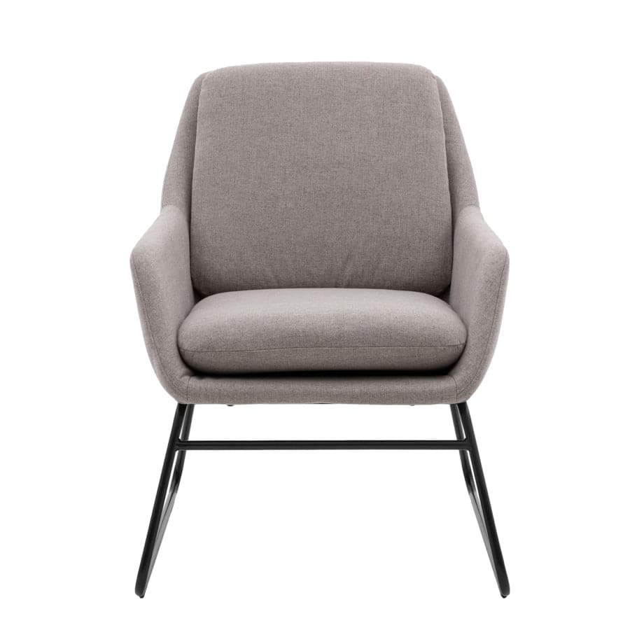 Slim Leg Grey Fabric Arm Chair - The Farthing