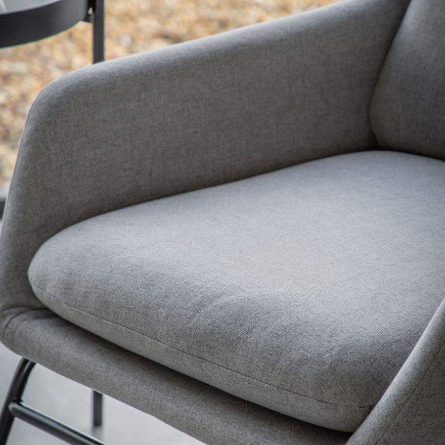 Slim Leg Grey Fabric Arm Chair - The Farthing