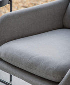 Slim Leg Grey Fabric Arm Chair - The Farthing