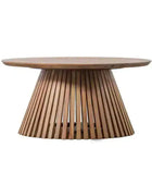 Sloping Acacia Wood Slatted Coffee Table - The Farthing