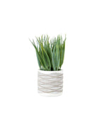 Two Small Faux Potted Grass in Rustic Pot - The Farthing