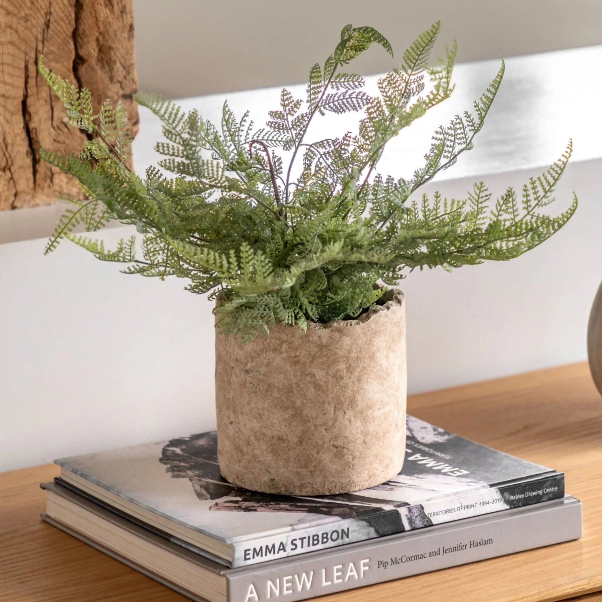 Small Potted Faux Green Fern - The Farthing