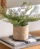 Small Potted Faux Green Fern - The Farthing