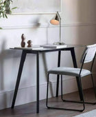 Smoked Glass & Black Oak Legged Desk - The Farthing