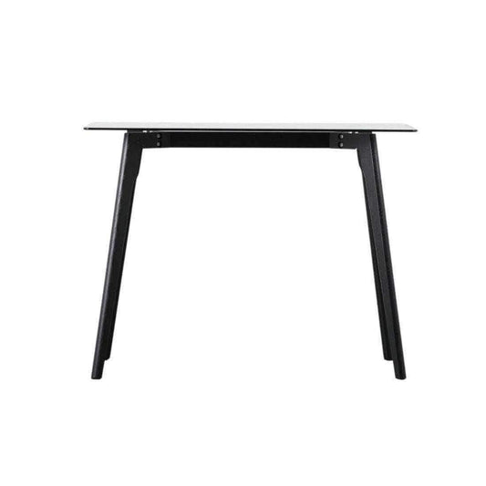 Smoked Glass & Black Oak Legged Desk - The Farthing