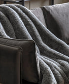 Smoked Grey Faux Fur Throw - The Farthing