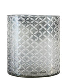 Smoked Grey Glass Hurricane Lantern - The Farthing