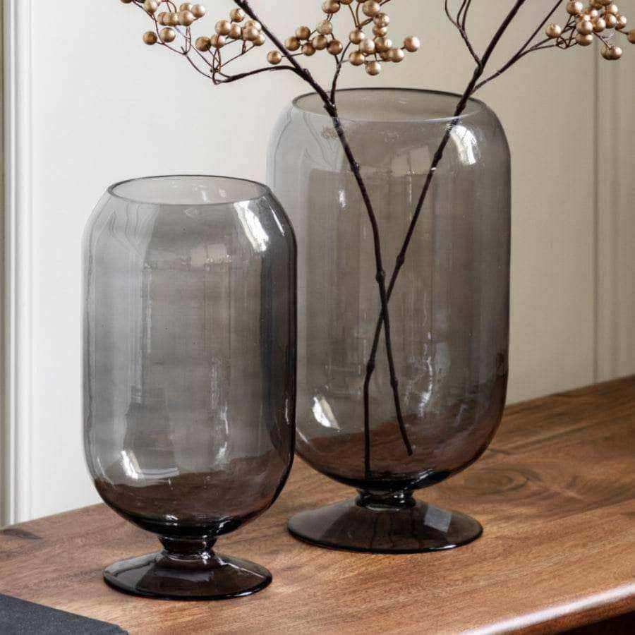 Smokey Grey Glass Classic Vase - two sizes available - The Farthing