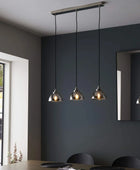 Smokey Mirror Effect Tinted Glass Trio Pendant Light - The Farthing