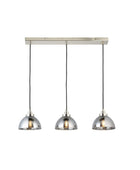 Smokey Mirror Effect Tinted Glass Trio Pendant Light - The Farthing