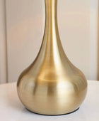 Soft Brass Metal Table Lamp & Taupe Shade - The Farthing