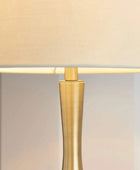Soft Brass Metal Table Lamp & Taupe Shade - The Farthing