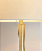 Soft Brass Metal Table Lamp & Taupe Shade - The Farthing