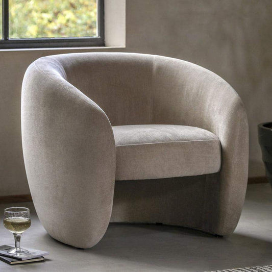 Soft Cream Curvaceous Tub Chair - The Farthing