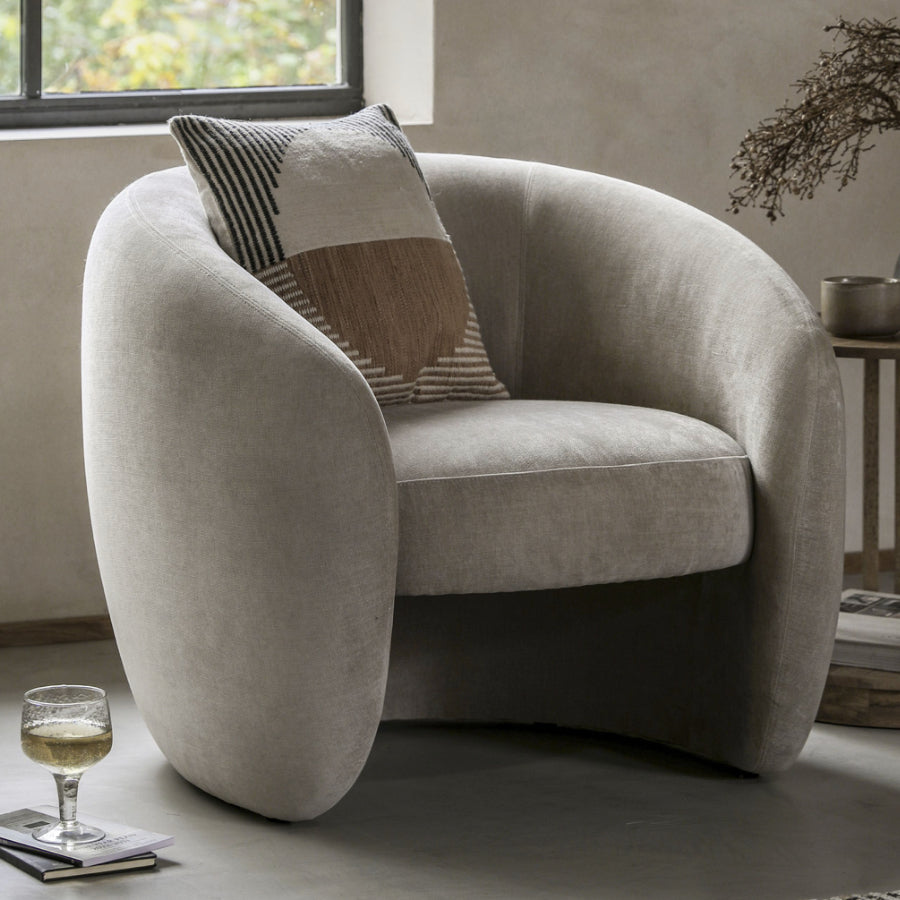 Soft Cream Curvaceous Tub Chair - The Farthing