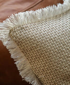 Soft Fringe Rustic Natural Texture Cushion - The Farthing