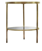 Soft Gold Glass and Mirror Display Side Table - The Farthing