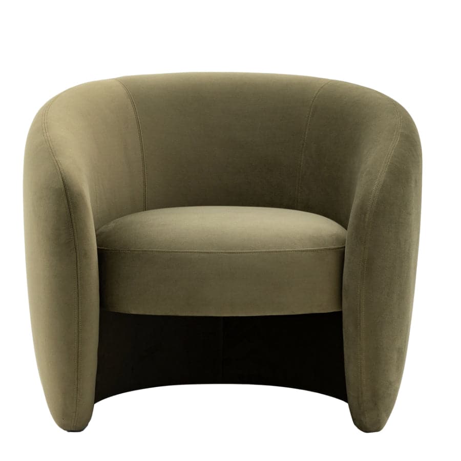 Soft Moss Green Curvaceous Tub Chair - The Farthing
