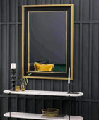 Sophisticated Gold and Black Rectangular Wall Mirror - The Farthing