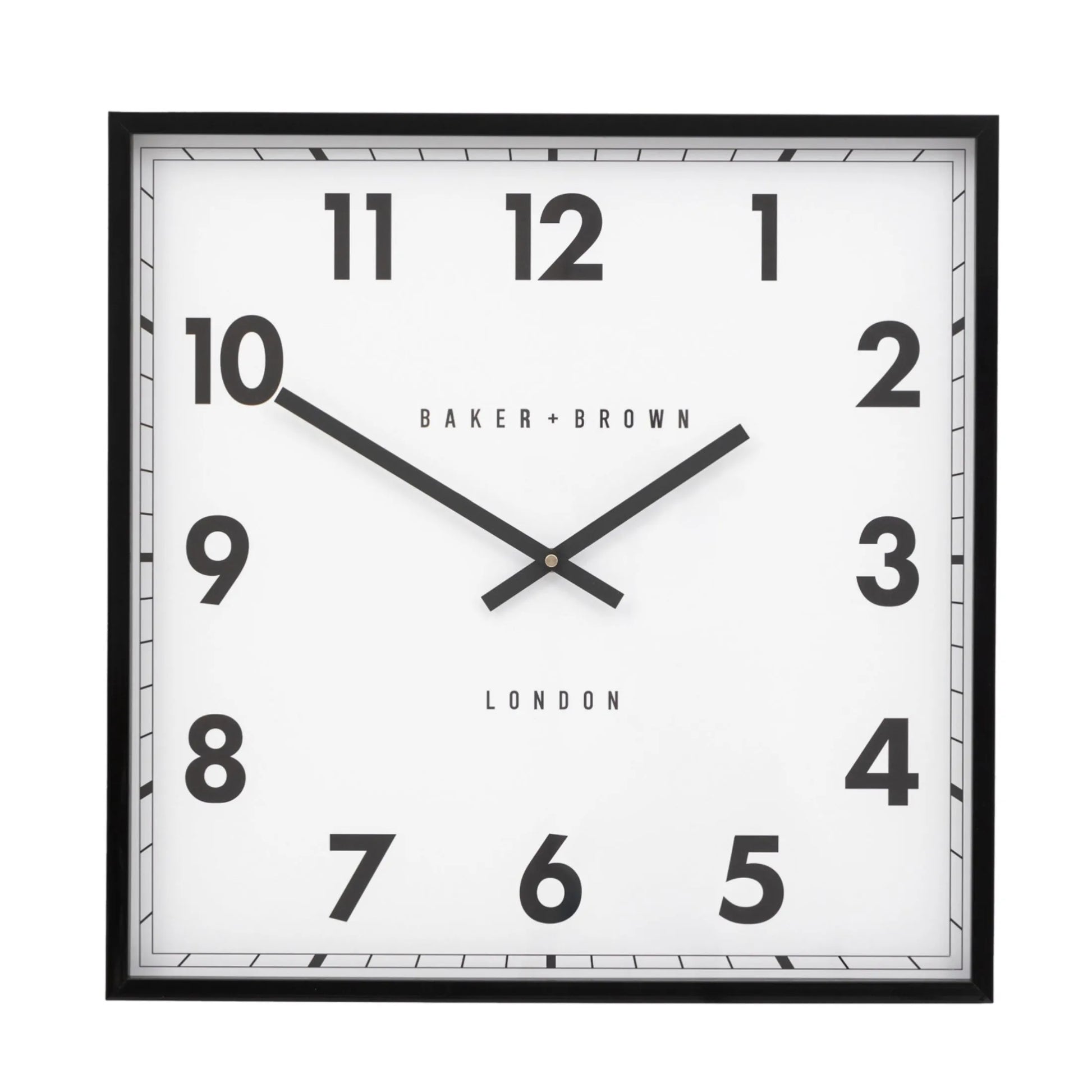 Square Black Frame Sleek Wall Clock - The Farthing