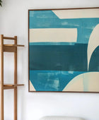 Square Blue Palette Abstract Framed Canvas - The Farthing
