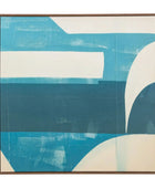 Square Blue Palette Abstract Framed Canvas - The Farthing