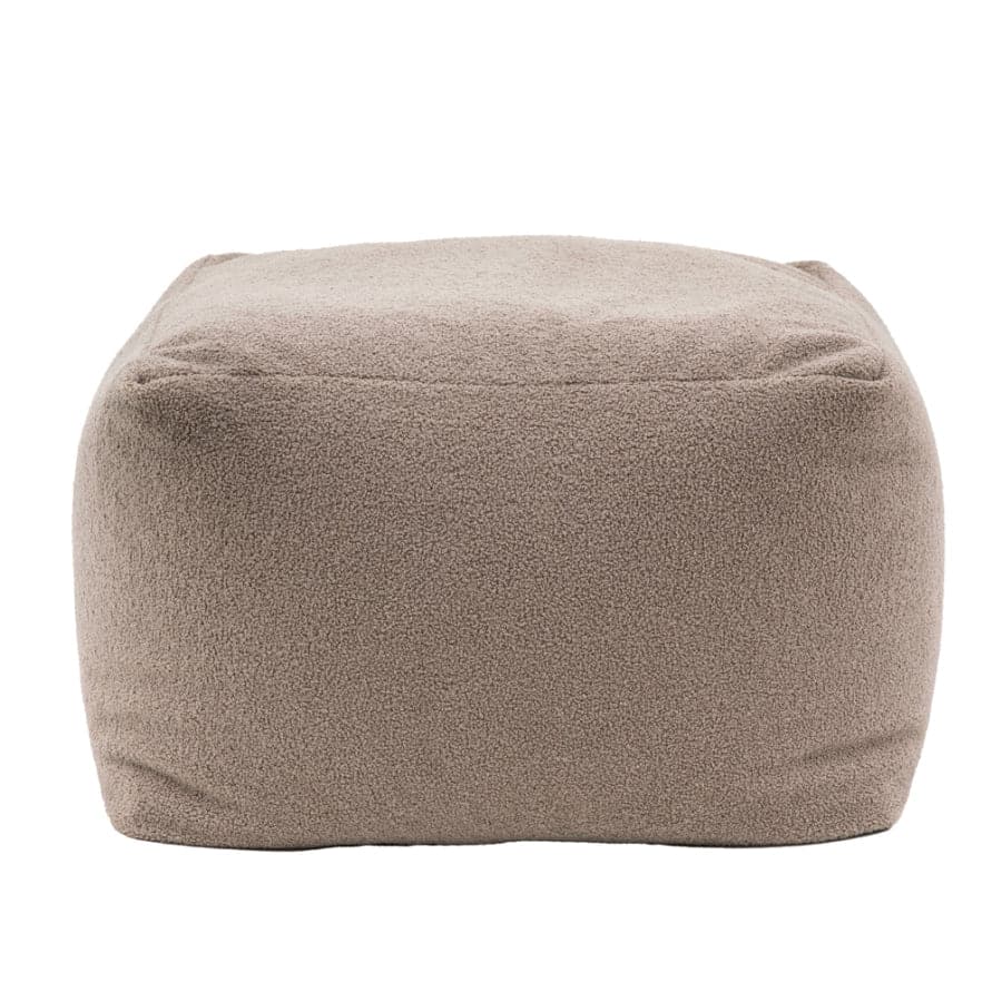 Square Brown Boucle Fabric Pouffe - The Farthing