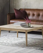 Square Chevron Topped Oak Coffee Table - The Farthing