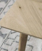 Square Chevron Topped Oak Coffee Table - The Farthing