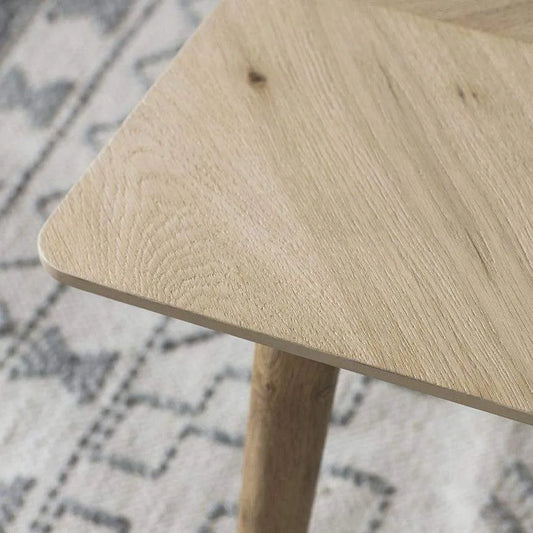 Square Chevron Topped Oak Coffee Table - The Farthing