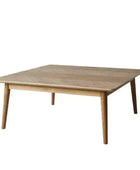Square Chevron Topped Oak Coffee Table - The Farthing