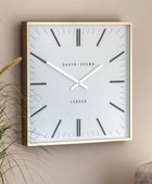 Square Gold Frame Sleek Wall Clock - The Farthing