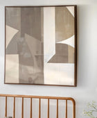 Square Neutral Palette Abstract Framed Canvas - The Farthing