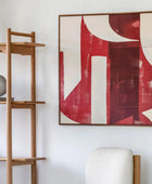 Square Red Palette Abstract Framed Canvas - The Farthing